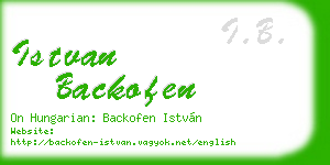 istvan backofen business card